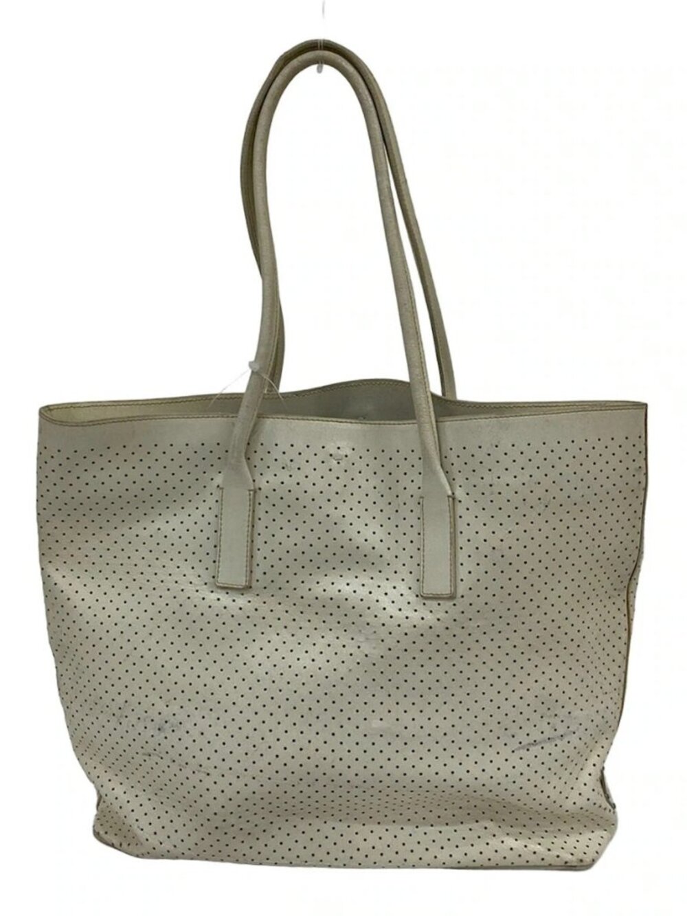PRADA - BR1543 White Leather Tote Bag - Picture 3 of 13